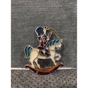 Kurt S. Adler 1978 Rocking Horse Stained Glass Ornament